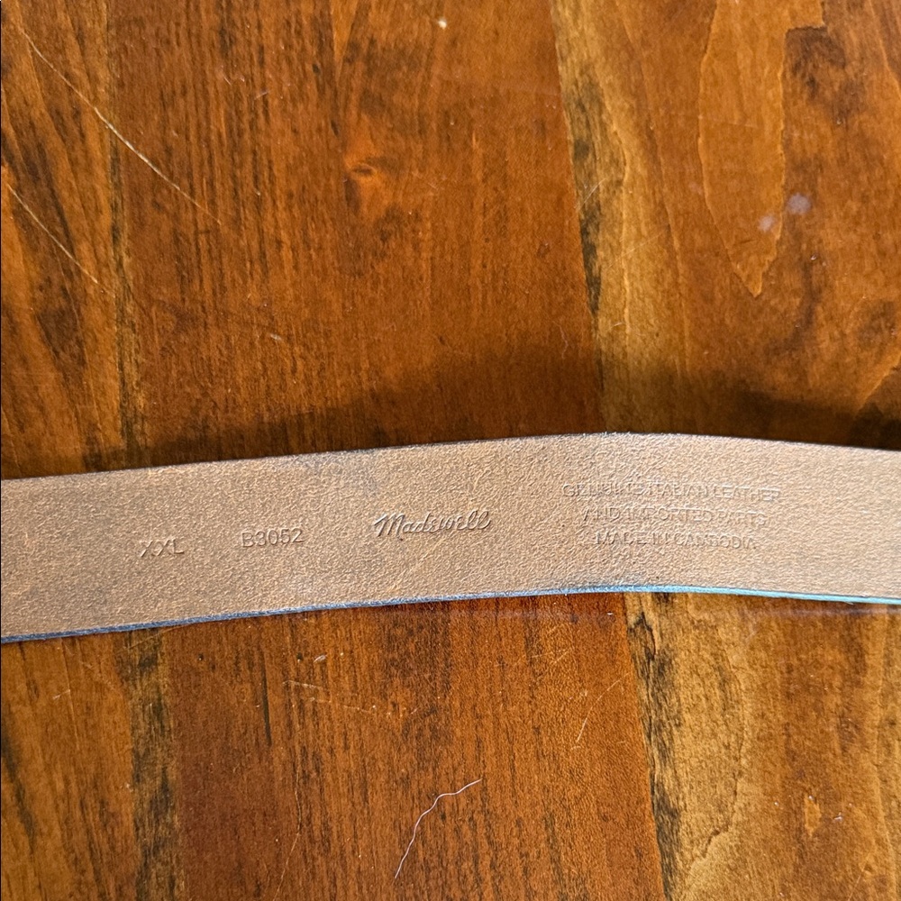 Madewell Brown with Gold Hardwear Leather Belt XXL - Picture 6 of 7